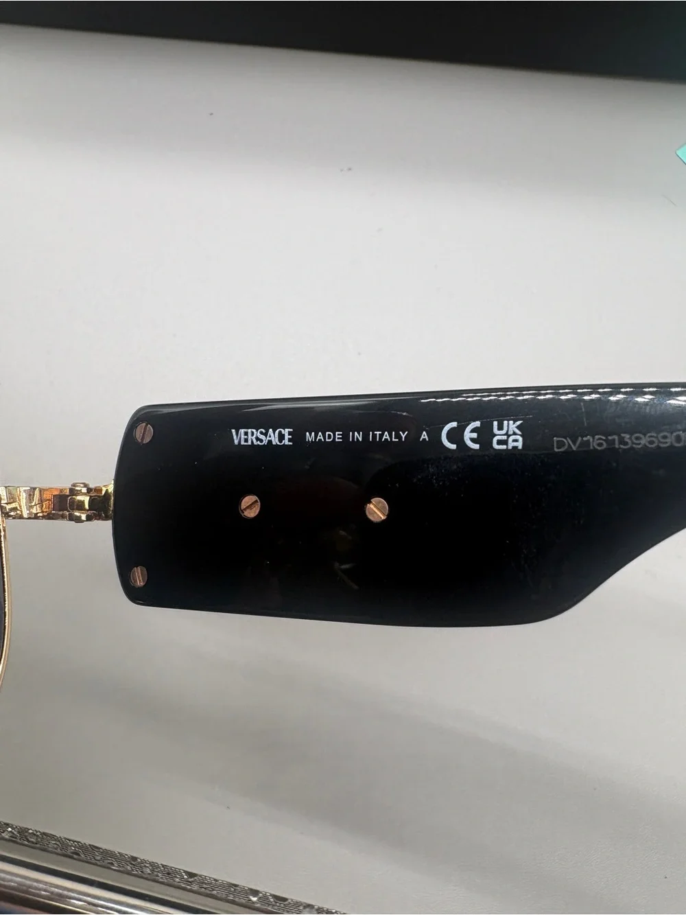 Versace Men's Gold Frame Black Lens Pilot Sunglasses